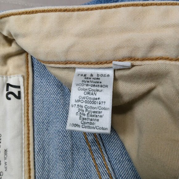 RAG & BONE | Maya Straight Leg Ankle Crop Button Jeans Whiskered Made In USA 27 - Picture 14 of 16